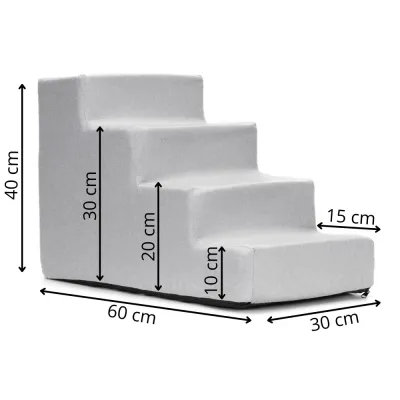 Schodíky pre psa 60x30x40 cm SPRINGOS PA0339 svetlo šedé