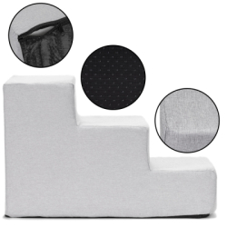 Schodíky pre psa 45x30x30 cm SPRINGOS PA0338 svetlo šedé