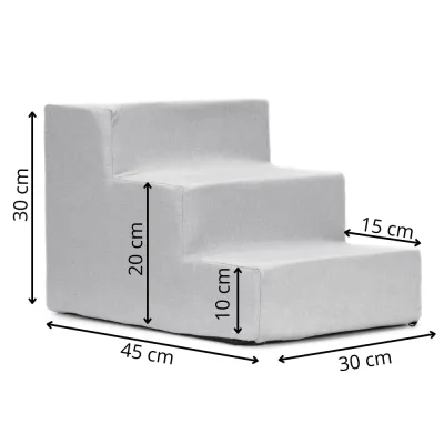 Schodíky pre psa 45x30x30 cm SPRINGOS PA0338 svetlo šedé