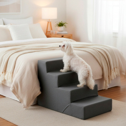 Schodíky pre psa 60x30x40 cm SPRINGOS PA0337 tmavo šedé