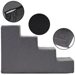 Schodíky pre psa 60x30x40 cm SPRINGOS PA0337 tmavo šedé