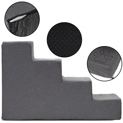 Schodíky pre psa 60x30x40 cm SPRINGOS PA0337 tmavo šedé