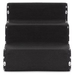 Schodíky pre psa 50x30x30 cm SPRINGOS PA0340 čierne s bielymi motívmi