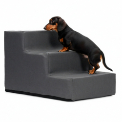 Schodíky pre psa 45x30x30 cm SPRINGOS PA0336 tmavo šedé