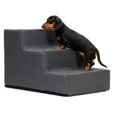 Schodíky pre psa 45x30x30 cm SPRINGOS PA0336 tmavo šedé