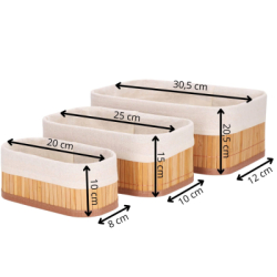 Bambusový košík sada 3 ks SPRINGOS HA0152