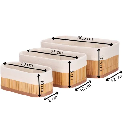 Bambusový košík sada 3 ks SPRINGOS HA0152