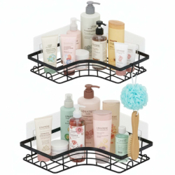Polička do kúpeľne 2ks SPRINGOS HA7545 čierna