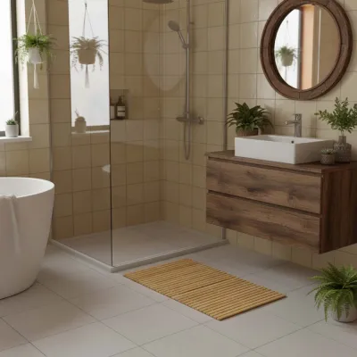 Kúpeľňová predložka 80x50 cm SPRINGOS HA7531prírodný