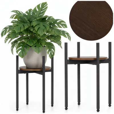 Kovový stojan na kvety 42,5 cm SPRINGOS GA0216 tmavo hnedý