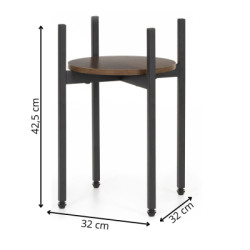 Kovový stojan na kvety 42,5 cm SPRINGOS GA0216 tmavo hnedý