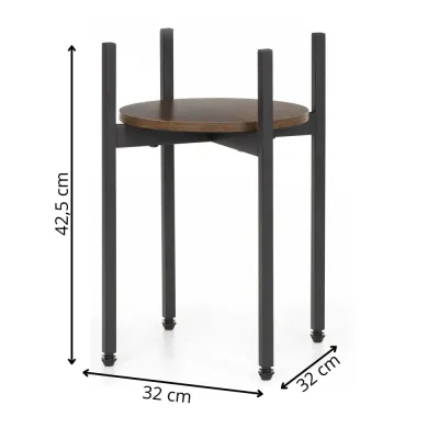 Kovový stojan na kvety 42,5 cm SPRINGOS GA0216 tmavo hnedý