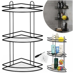 Rohová polička do kúpeľne SPRINGOS HA7541 čierna