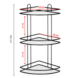 Rohová polička do kúpeľne SPRINGOS HA7541 čierna