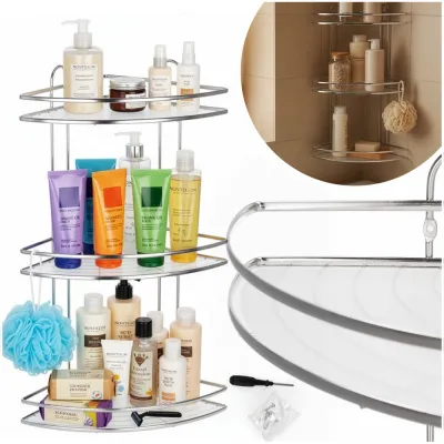 Rohová polička do kúpeľne SPRINGOS HA7542 nerezová