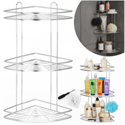 Rohová polička do kúpeľne SPRINGOS HA7542 nerezová