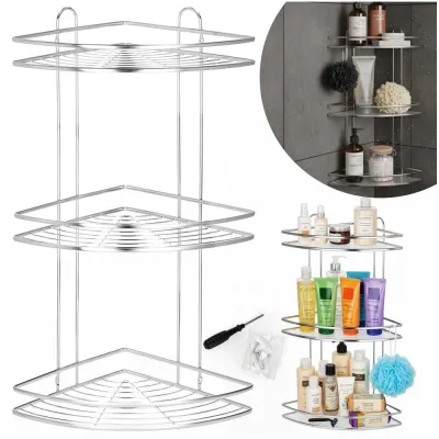 Rohová polička do kúpeľne SPRINGOS HA7542 nerezová