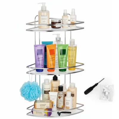 Rohová polička do kúpeľne SPRINGOS HA7542 nerezová