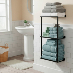 Držiak na uteráky policový SPRINGOS HG0073 čierny