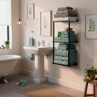 Držiak na uteráky policový SPRINGOS HG0073 čierny