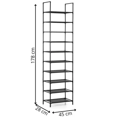 Botník 10 políc SPRINGOS HA7550 čierny