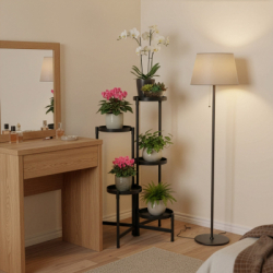 Kovový stojan na rastliny 78,5 cm SPRINGOS GA0218 čierny