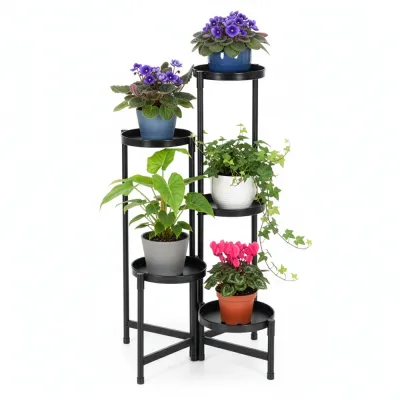 Kovový stojan na rastliny 78,5 cm SPRINGOS GA0218 čierny