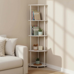 Rohový policový regál SPRINGOS HA7547 biely