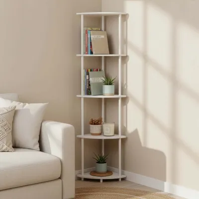 Rohový policový regál SPRINGOS HA7547 biely