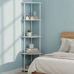 Rohový policový regál SPRINGOS HA7547 biely