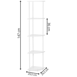 Rohový policový regál SPRINGOS HA7547 biely