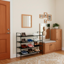 Botník 4 police SPRINGOS HA7549 čierny