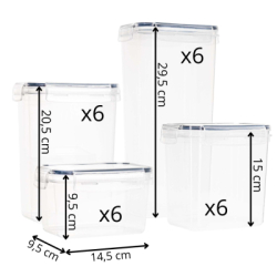 Plastové dózy na potraviny sada 24ks SPRINGOS KI0172