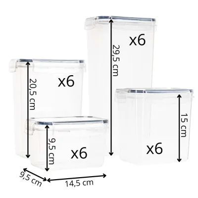 Plastové dózy na potraviny sada 24ks SPRINGOS KI0172