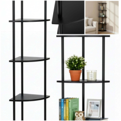 Rohový policový regál SPRINGOS HA7546 čierny