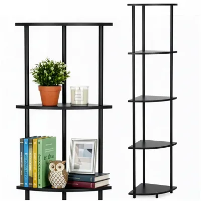 Rohový policový regál SPRINGOS HA7546 čierny