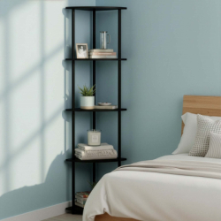 Rohový policový regál SPRINGOS HA7546 čierny