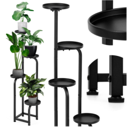 Kovový stojan na kvety 115 cm SPRINGOS čierny