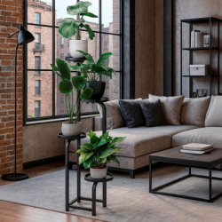 Kovový stojan na kvety 115 cm SPRINGOS čierny