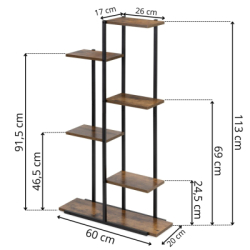 Kovový stojan na rastliny SPRINGOS GA0211 čierny