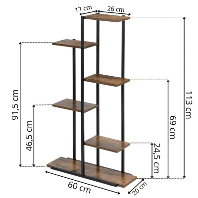 Kovový stojan na rastliny SPRINGOS GA0211 čierny