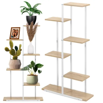 Kovový stojan na kvety 113 cm SPRINGOS GA0212 biely