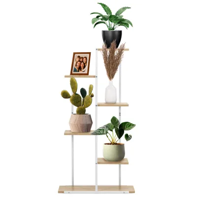 Kovový stojan na kvety 113 cm SPRINGOS GA0212 biely