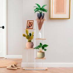 Kovový stojan na kvety 113 cm SPRINGOS GA0212 biely