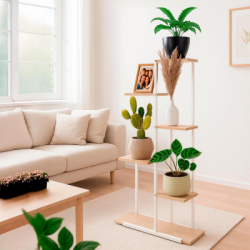 Kovový stojan na kvety 113 cm SPRINGOS GA0212 biely