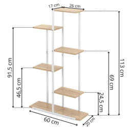 Kovový stojan na kvety 113 cm SPRINGOS GA0212 biely