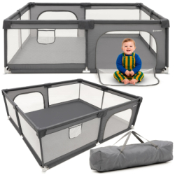 Detská ohrádka 180x150x66 cm SPRINGOS HA7528 šedá