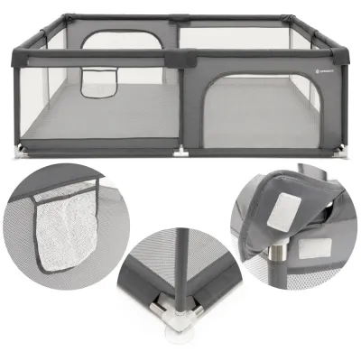 Detská ohrádka 180x150x66 cm SPRINGOS HA7528 šedá