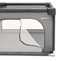 Detská ohrádka 200x180x66 cm SPRINGOS HA7529 sivá