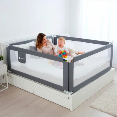 Zábrana na posteľ 200 cm SPRINGOS HA7526 sivá